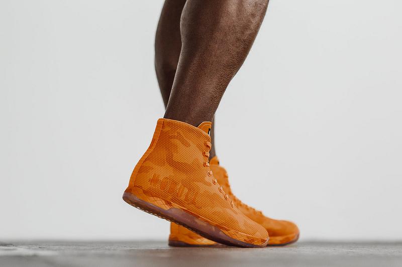 Nobull High-Top Neon Orange Camo Men's Trainers Orange | USA K1488O